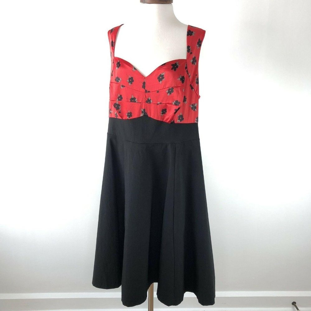 Torrid Red Floral Miranda Swing Dress  | Womens 18